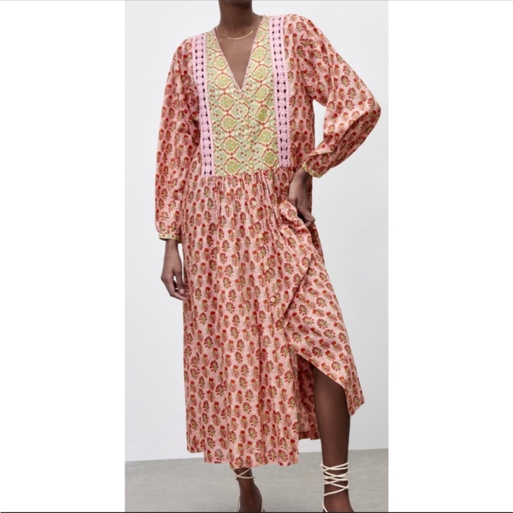 Zara Crochet Trim Dress